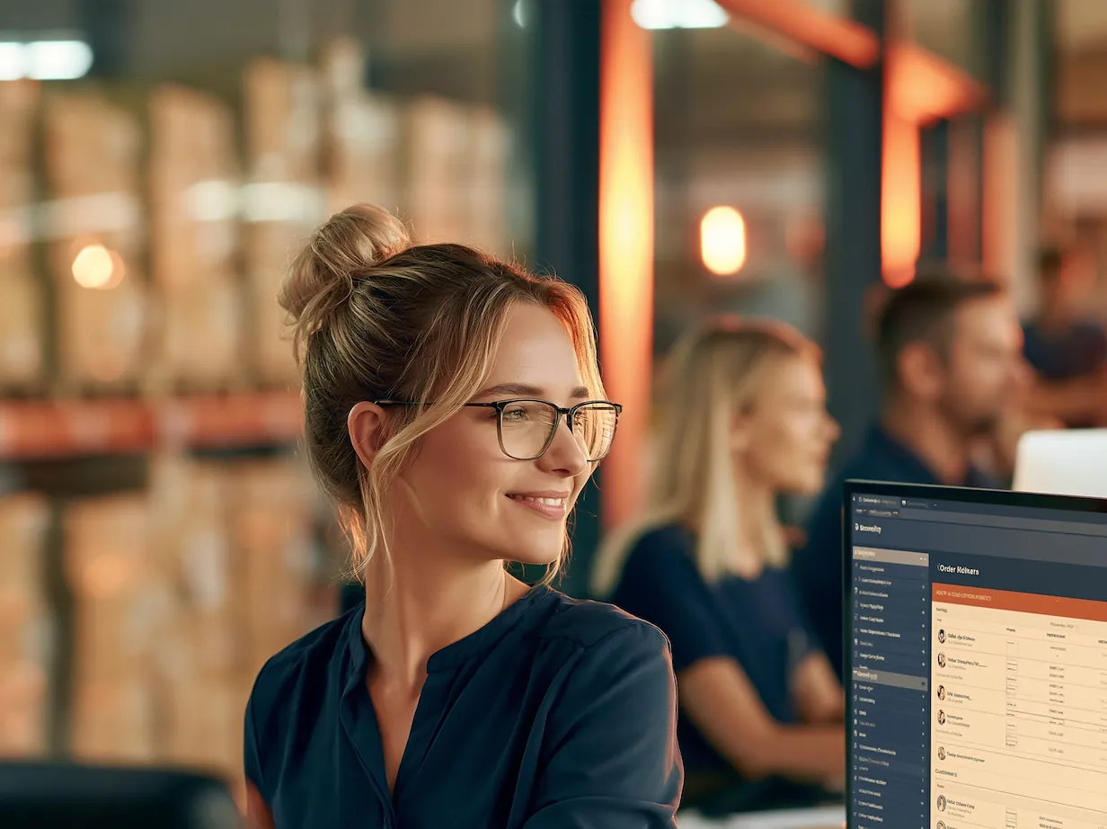 E-Commerce-Team mit Bestell- und Kundendaten